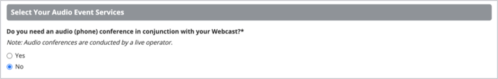 Managed Webcast Form-Event Audio Services